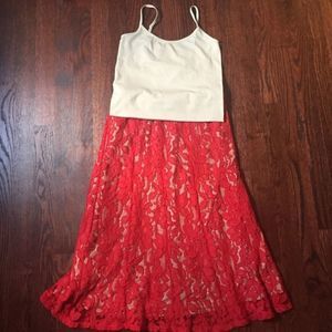 Red lace skirt from Macy's